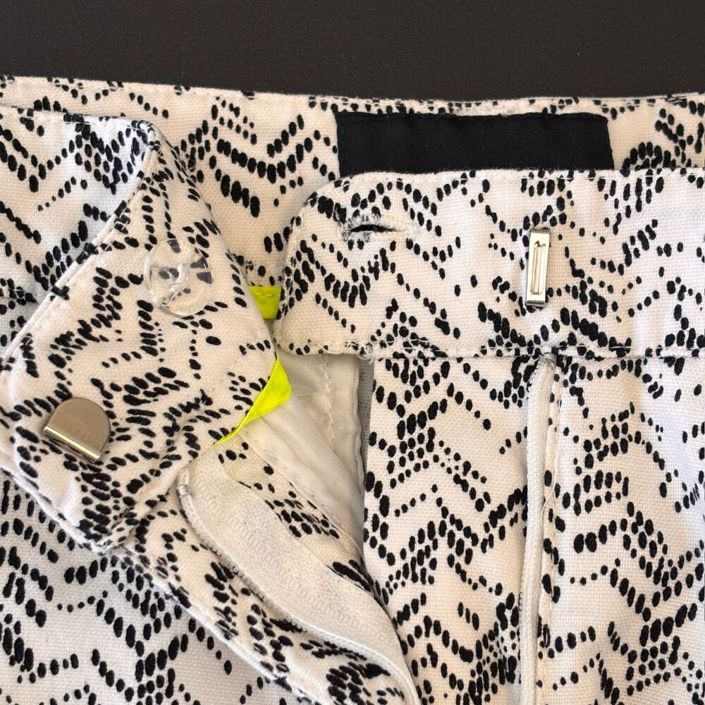 Cynthia Rowley Women's Size 6 Black & White Zigzag Chevron Ankle Chino Pants - Picture 4 of 9